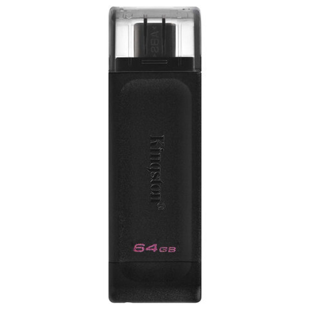 Флеш-диск 64 GB KINGSTON DataTraveler 70, разъем Type-C 3.2, черный, DT70/64GB