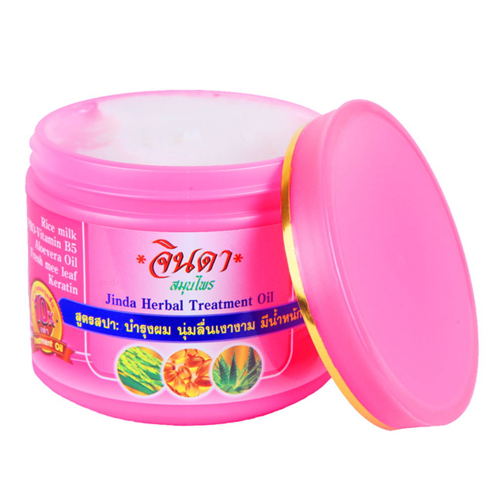 Восстанавливающая маска для роста волос Jinda 400 мл Jinda herbal treatment oil (pink pack)