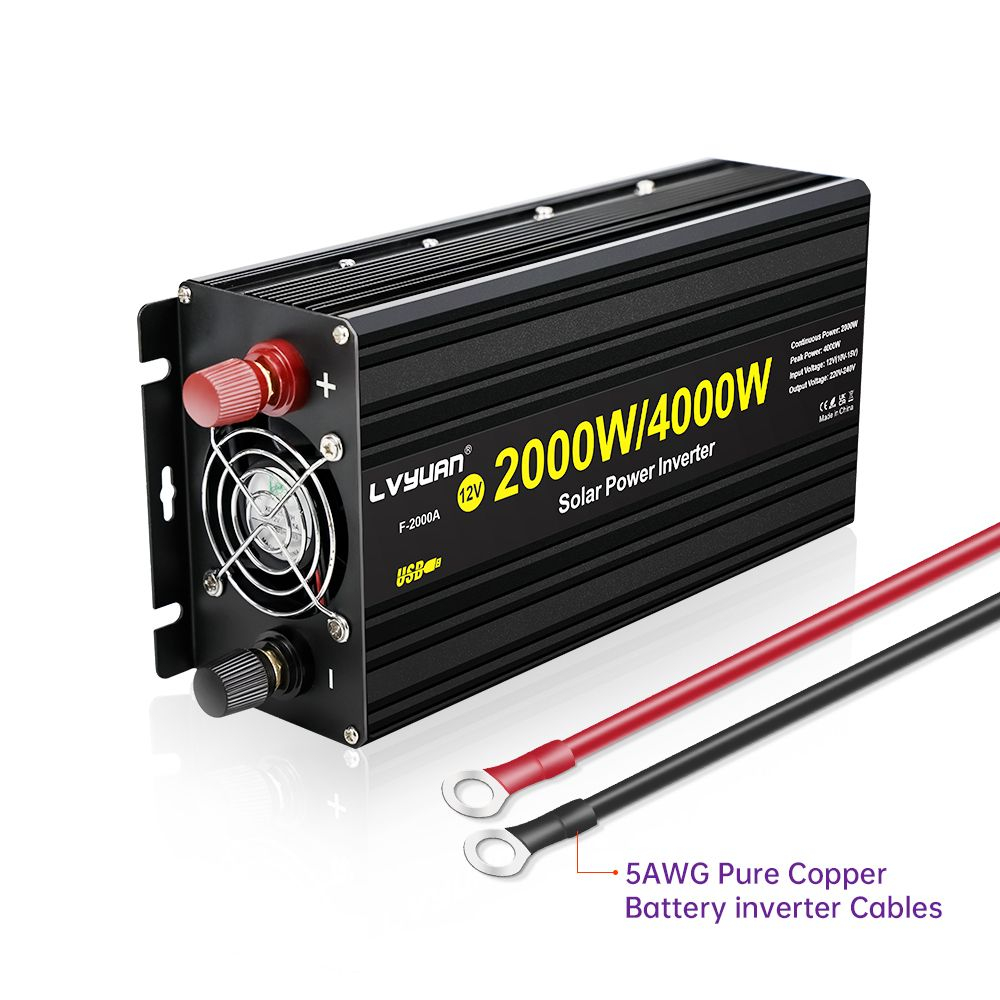 Инвертор 12V-220V 4000W черный  Lvyuan модиф.синусоида