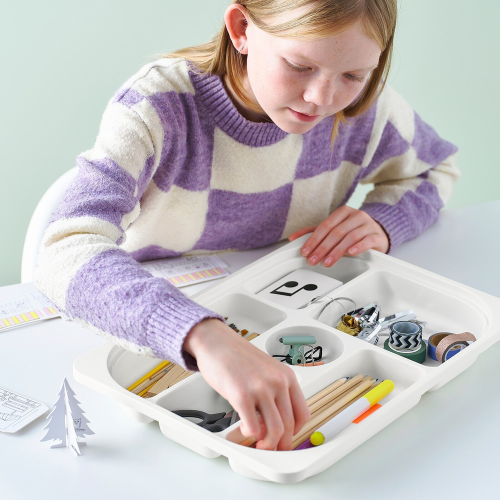 IKEA TROFAST (ИКЕА ТРУФАСТ) — Поднос с отделениями, белый, 42x30x5 см, фото 4