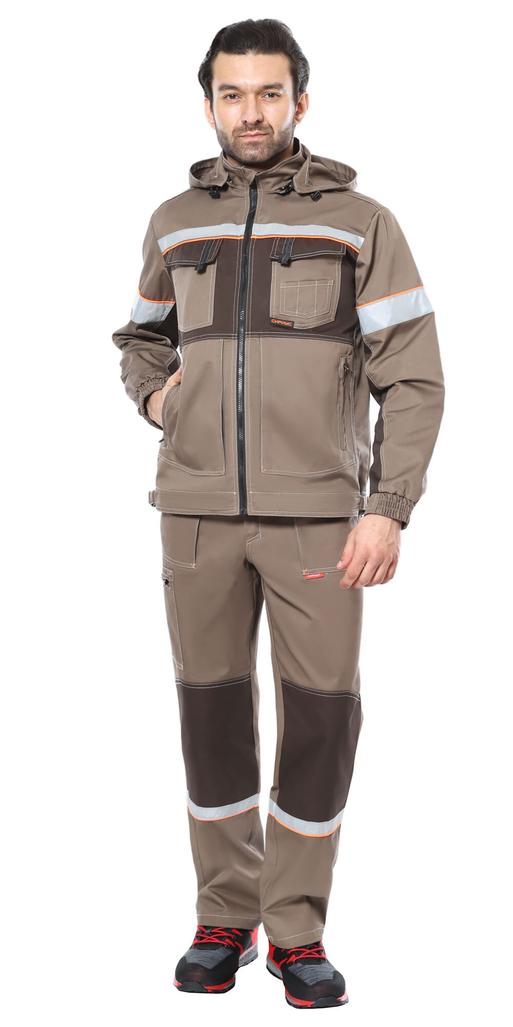 Костюм " -РОДОС" летний: куртка, п/к (св.-коричневый с т.-коричневым) р. 48-50/170-176 (ЧЗ) Сириус 144446-к/48-50(170-176)