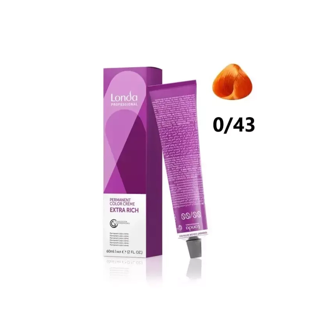 Londa Color стойкая крем-краска, 0/43 медно-золотистый микстон, 60мл