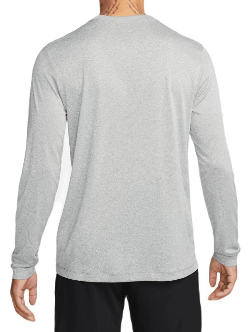 Мужская теннисная футболка с длинным рукавом Nike Dri-Fit Legend Long Sleeve Fitness Top - tumbled grey/silver/black