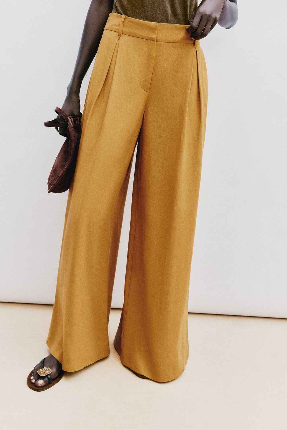 ШИРОКИЕ БРЮКИ ИЗ ЛЬНА — ZARA