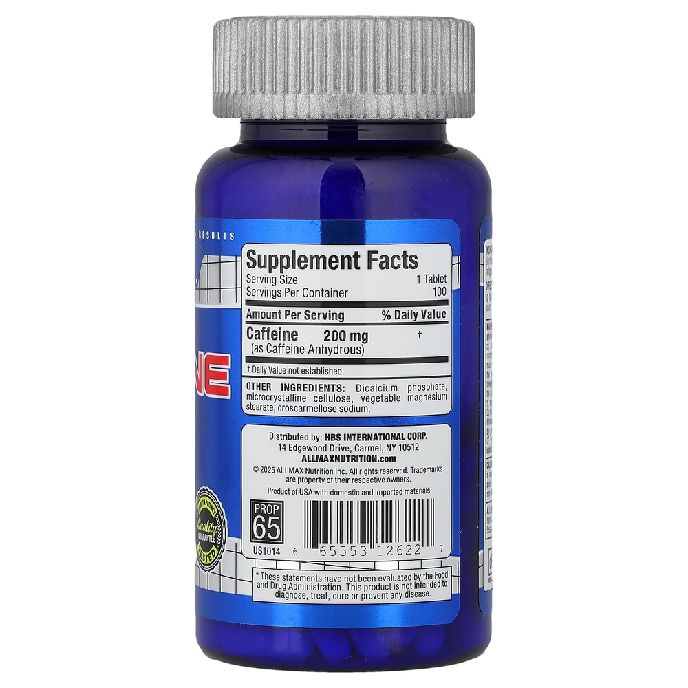 ALLMAX, Essentials, кофеин, 200 мг, 100 таблеток
