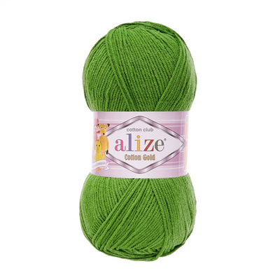 Пряжа Alize (Ализе) Cotton Gold / уп.5 мот. по 100 г, 330м, 126 зеленая трава A