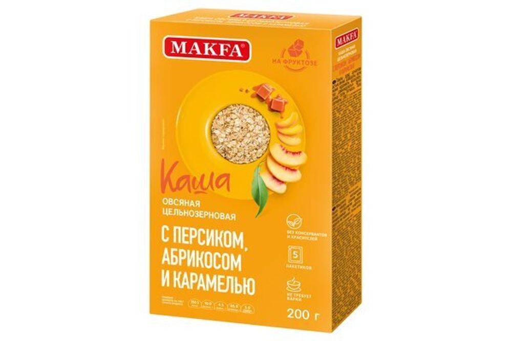 Каша Макфа овсяная цельноз на фруктозе перс карам 200г, шт