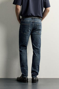 ZARA БАЗОВЫЕ ДЖИНСЫ SLIM FIT, СИНИЙ