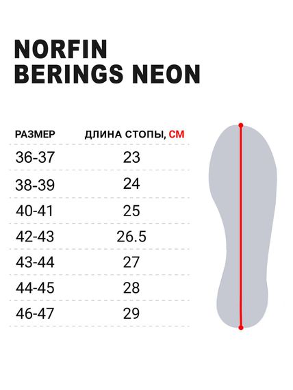 Сапоги зимние Norfin BERINGS NEON с манж. -45С EVA р.44-45