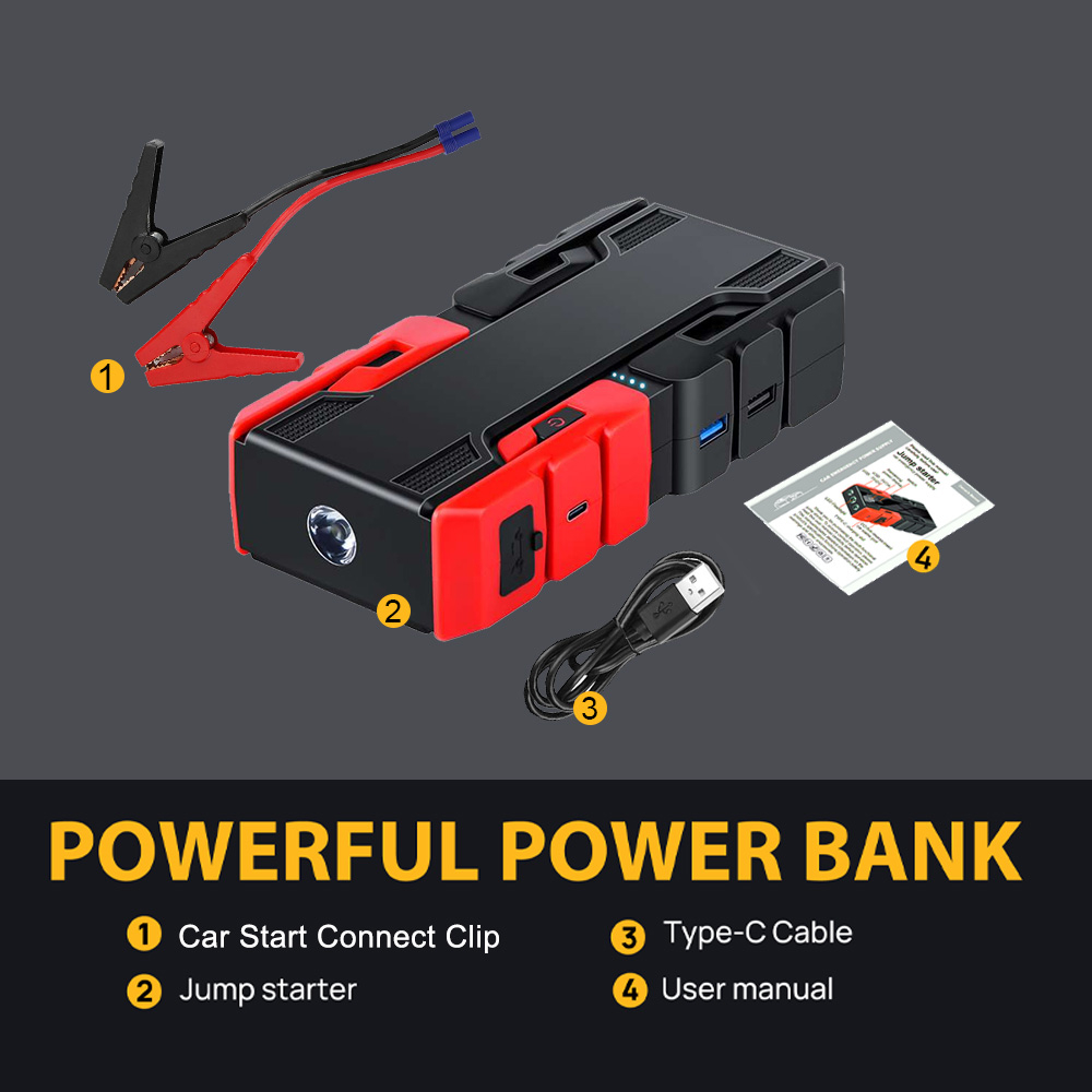 Устройство пусковое портативное бустер 12000mAh 1200A model 001 GKFLY