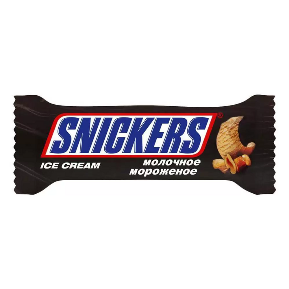Мороженное молочное Snickers Сникерс с карамелью и арахисом 45,6 г