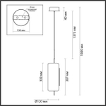 5003/10L L-VISION ODL23 391 черный матовый/прозрачный/стекло Подвес LED 10W 3000K KAVIA