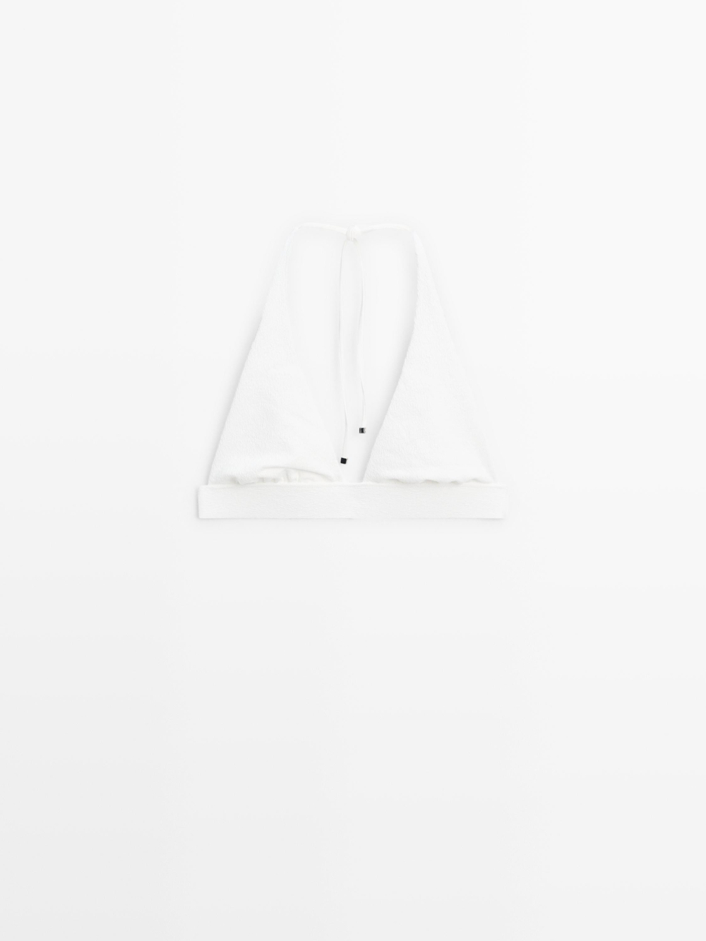 Massimo Dutti Топ бикини из рельефной ткани с треугольными чашками, белый