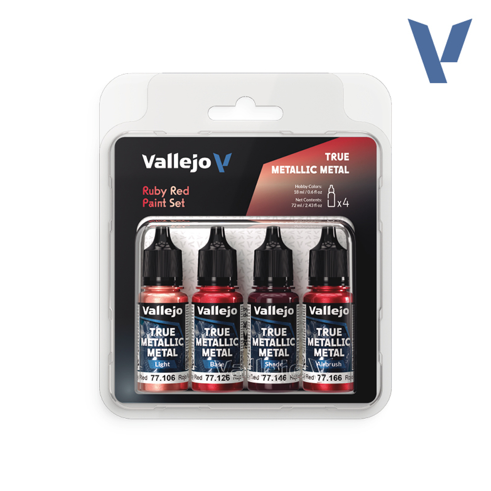 Vallejo True Metallic Metal - набор Ruby Red