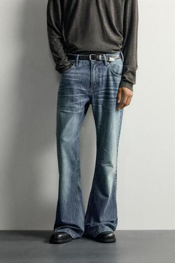 ZARA ДЖИНСЫ FLARE FIT, ВЫЦВЕТШИЙ СИНИЙ