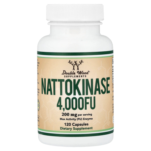 Double Wood Supplements, наттокиназа, 120 капсул (100 мг (2000 FU) в 1 капсуле)