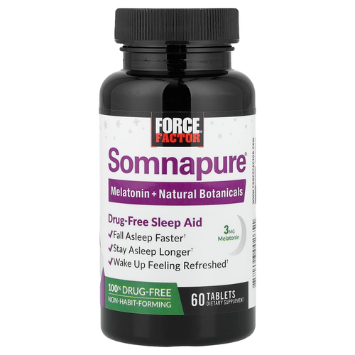 Force Factor, Somnapure®, добавка для поддержки сна без наркотических веществ, 60 таблеток