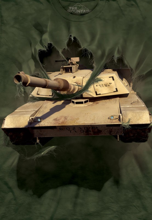 Футболка детская Mountain с изображением танка Абрамс - M1 Abrams Tank Breakthru