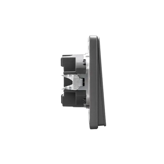 Переключатель проходной одноклавишный с подсветкой KRANZ Miele Round Титан KR-78-0716-2