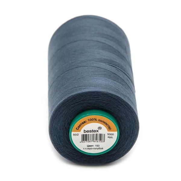 Нитки универсальные Bestex 50/2, 4570 м (5000 ярд) / 1 кат., 193 серо-синий