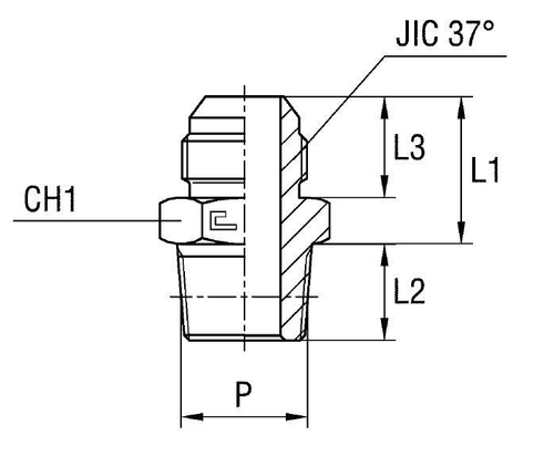 Штуцер FC JIC 1.1/16" NPT3/4"