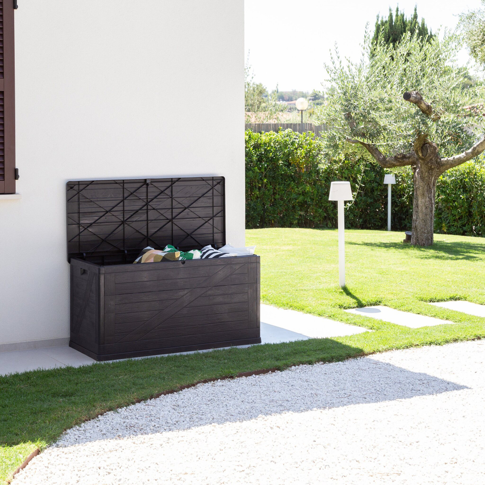 Пластиковый сундук Toomax Multibox Wood 420 л anthracite