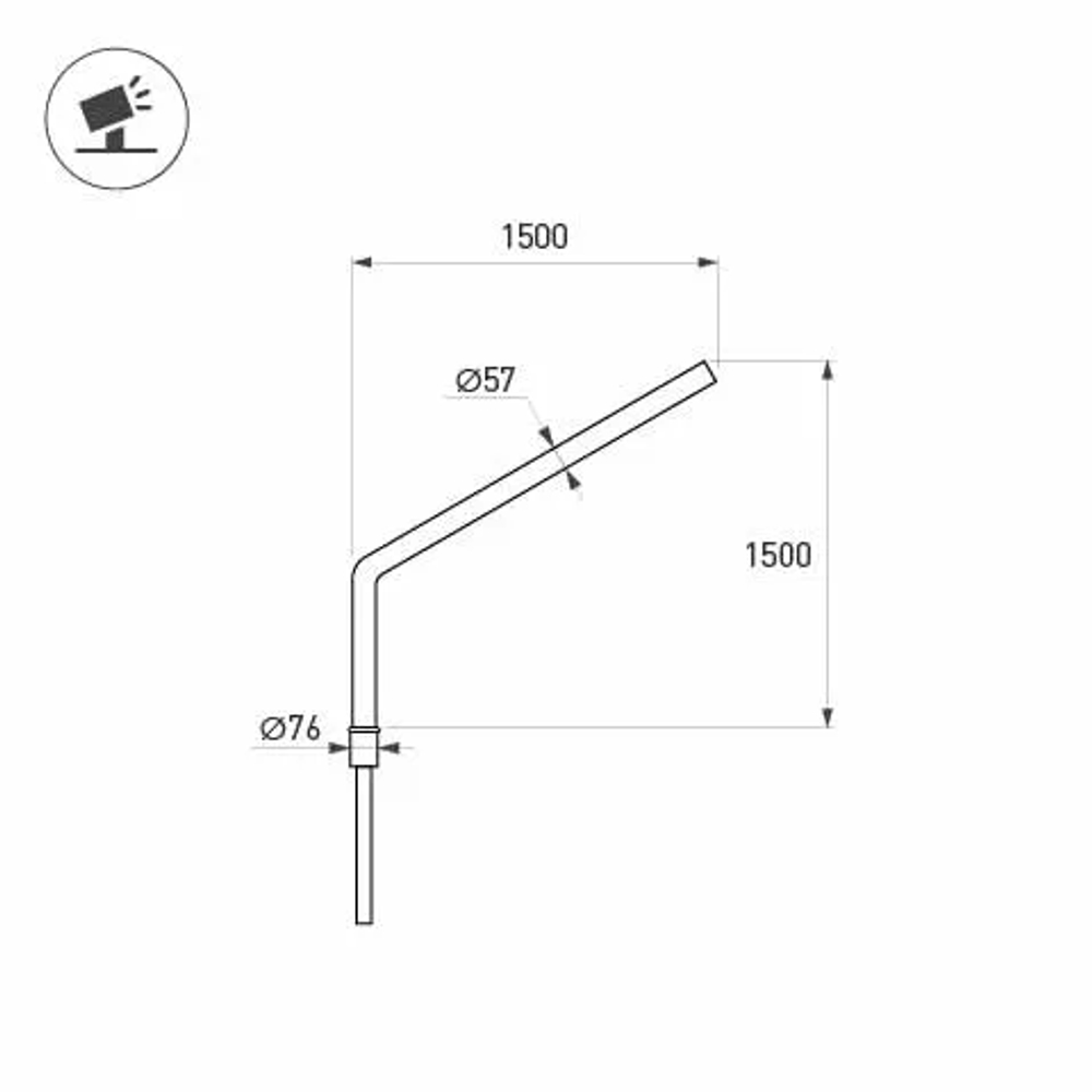 Кронштейн OXOR-SG1-1500x76-L1500 BLACK (Arlight, Сталь) 051646