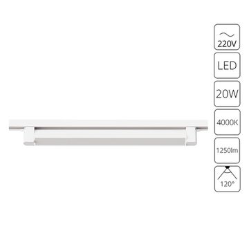 Трековый однофазный светодиодный светильник 20W 4000K A4574PL-1WH белый Lineetta Arte Lamp