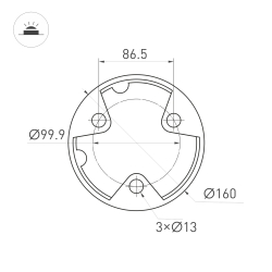 Светильник LGD-CASTELLO-BOLL-H800-20W Warm3500-MIX (GR, 80 deg, 230V) (Arlight, IP65 Металл, 5 лет) 045537