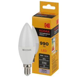 Лампа светодиодная Kodak LED B35-11W-865-E14 K 11Вт свеча холодный дневной свет Е14 | Лампы cветодиодные Свеча (B/C)