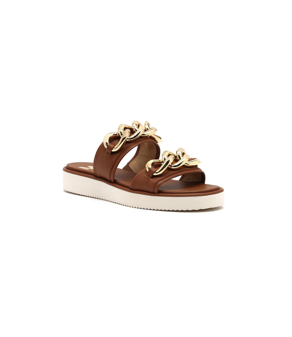 Кожаные шлепанцы scarlett Michael Kors - коричневый(40S2SCFA1L)