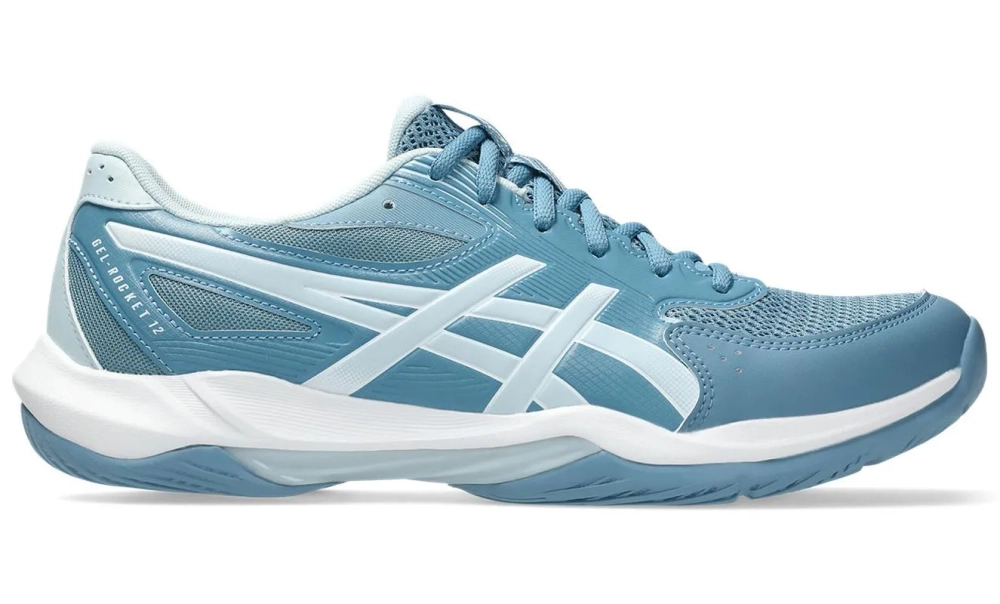 Мужские кроссовки для сквоша/бадминтона Asics Gel-Rocket 12 - saba blue/cool grey