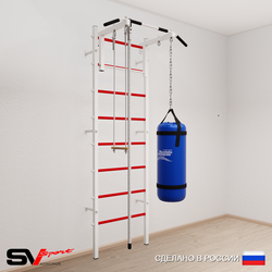 Шведская стенка Sv Sport усиленная 6152 (Турник стандарт/Канат/Трапеция/Цепь/Мешок 22кг)