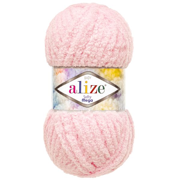 Пряжа Alize (Ализе) Softy Mega / уп.5 мот. по 100 г, 70м, 31 бледно-розовый