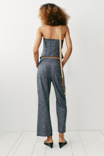 УКОРОЧЕННЫЕ БРЮКИ MINI FLARE ИЗ СМЕСОВОГО ЛЬНА — ZARA