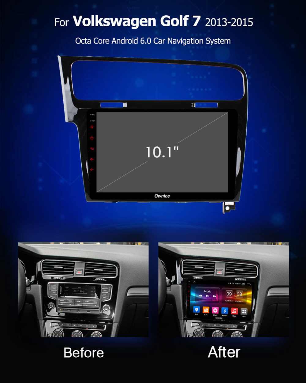 Установочный комплект для VW GOLF 7 2013+  KUBERG OL-1907