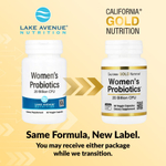 California Gold Nutrition, пробиотики для женщин, со смесью пробиотических бактерий, бифидобактериями лактис, ацидофильными лактобактериями и лактобактериями рамнозус, 20 млрд КОЕ, 60 растительных капсул