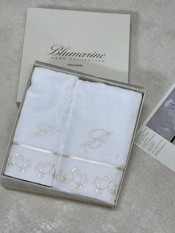 Набор полотенец 2шт Blumarine Emmanuela Beige белый с бежевым