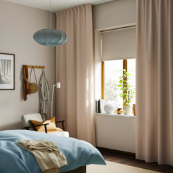 IKEA SANELA  (ИКЕА САНЕЛА)  -  Штора, 2 шт. - светло-бежевый/на тесьме 140x300 см