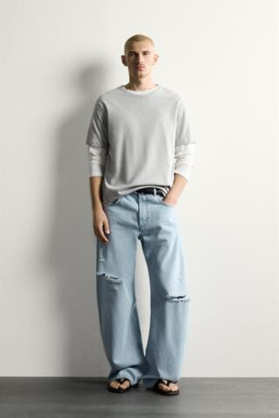 ДЖИНСЫ BARREL FIT С РАЗРЕЗАМИ — ZARA