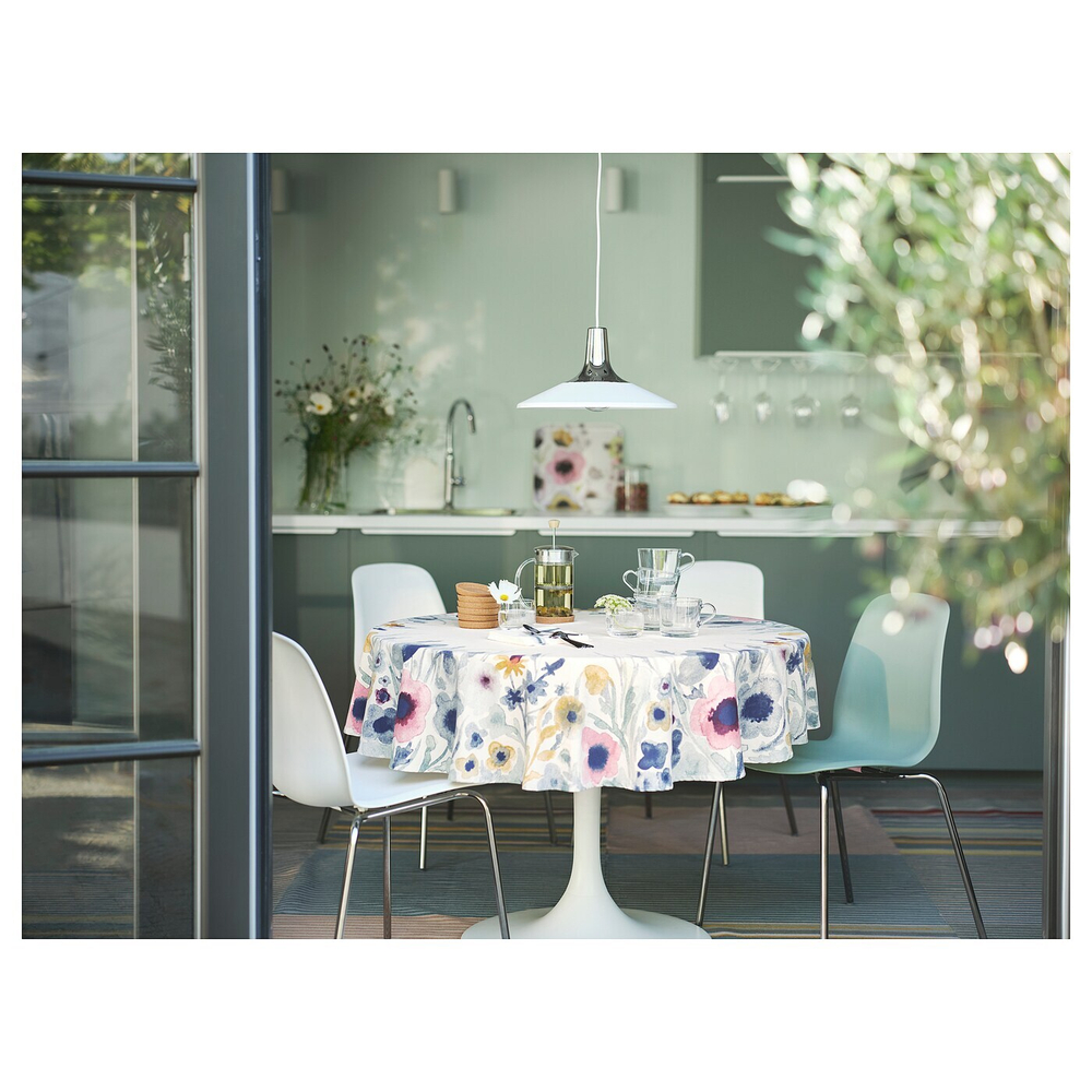 IKEA FYRTIOFYRA (ИКЕА ФЙРТИОФЙРА) — Подвесной светильник, эффект хрома/белый, 38 см, фото 5