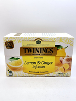 Чай травяной Twinings лимонный с имбирем, в упаковке 20 пакетиков по 1,5 г