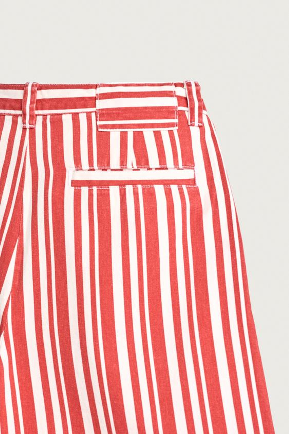 ZARA ШОРТЫ WIDE FIT В ПОЛОСКУ, КРАСНЫЙ
