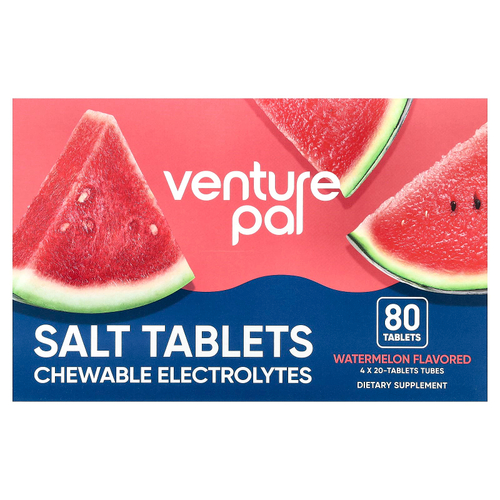 Venture Pal, соли в таблетках, жевательные электролиты, со вкусом арбуза, 80 таблеток