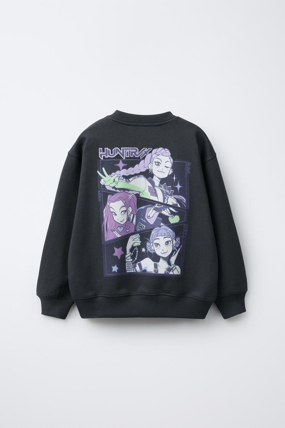 ZARA ТОЛСТОВКА С ПРИНТОМ KPOP DEMON HUNTERS™ NETFLIX ©, АНТРАЦИТОВО-СЕРЫЙ
