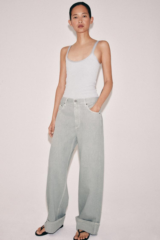 ZARA ДЖИНСЫ BAGGY СО СРЕДНЕЙ ПОСАДКОЙ — ZW COLLECTION, ПАСТЕЛЬНО-СИНИЙ