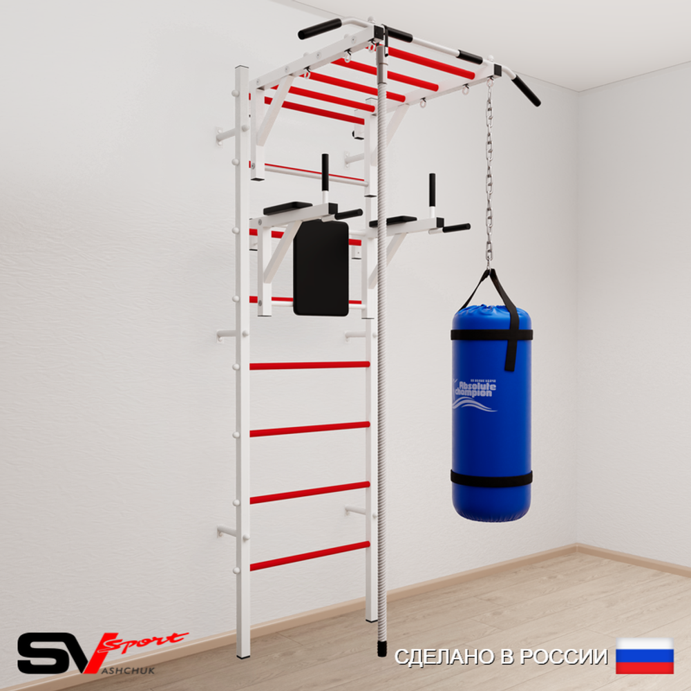 Шведская стенка Sv Sport 5401 (Турник рукоход/Брусья/Канат/Цепь/Мешок 15кг)