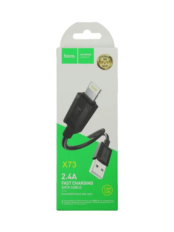 Кабель Hoco X73 USB-A to Lightning  data cable (iPhone) 1m черный