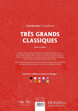 Раскраска по номерам Coloriages mysteres Disney - Tres grands classique 96 стр.
