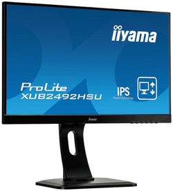 Монитор Iiyama 24;; ProLite XUB2492HSU-W1 1920x1080 IPS WLED 75Гц 5ms VGA HDMI DisplayPort